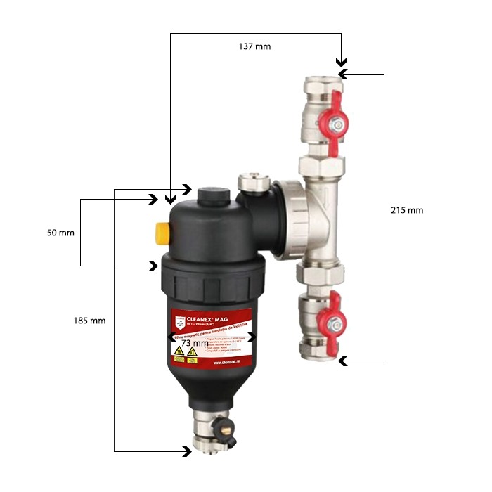 Schemă filtru CLEANEX MAG - centrală - calorifer
